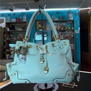 Michael Kors Cream Shoulder Bag with Gold Accents